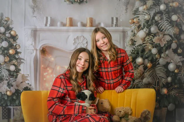 Kate Christmas White Room Pinetrees Gifts Fireplace Decoration Backdrop for Photography - Image 7