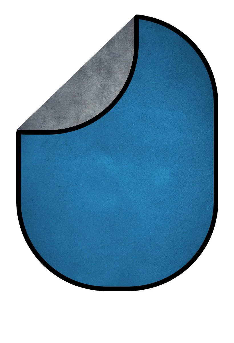 Kate Abstract Gray Green/Abstract Royal Blue Collapsible Backdrop Photography 5X6.5ft(1.5x2m) - Image 3