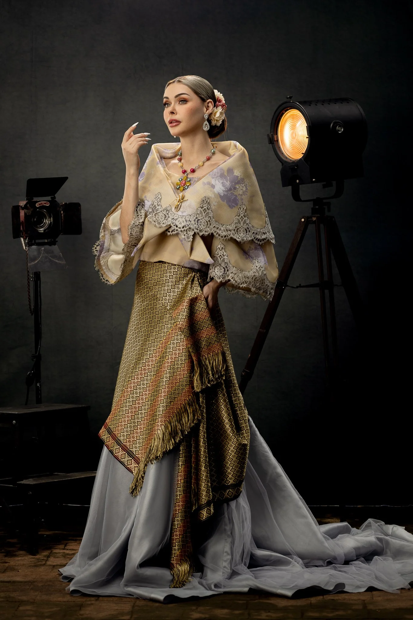 Kate Abstract Yellow Brown/Abstract Dark Gray Collapsible Backdrop Photography 5X6.5ft(1.5x2m) - Image 6