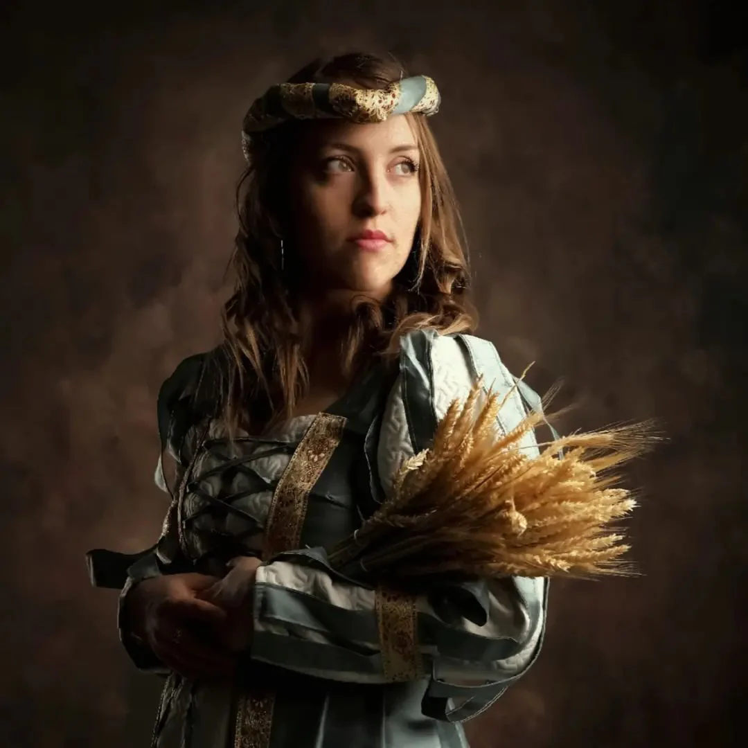 Kate Brown Oil Painting/Blue Texture Collapsible Backdrop Photography 5X6.5ft(1.5x2m) - Image 10