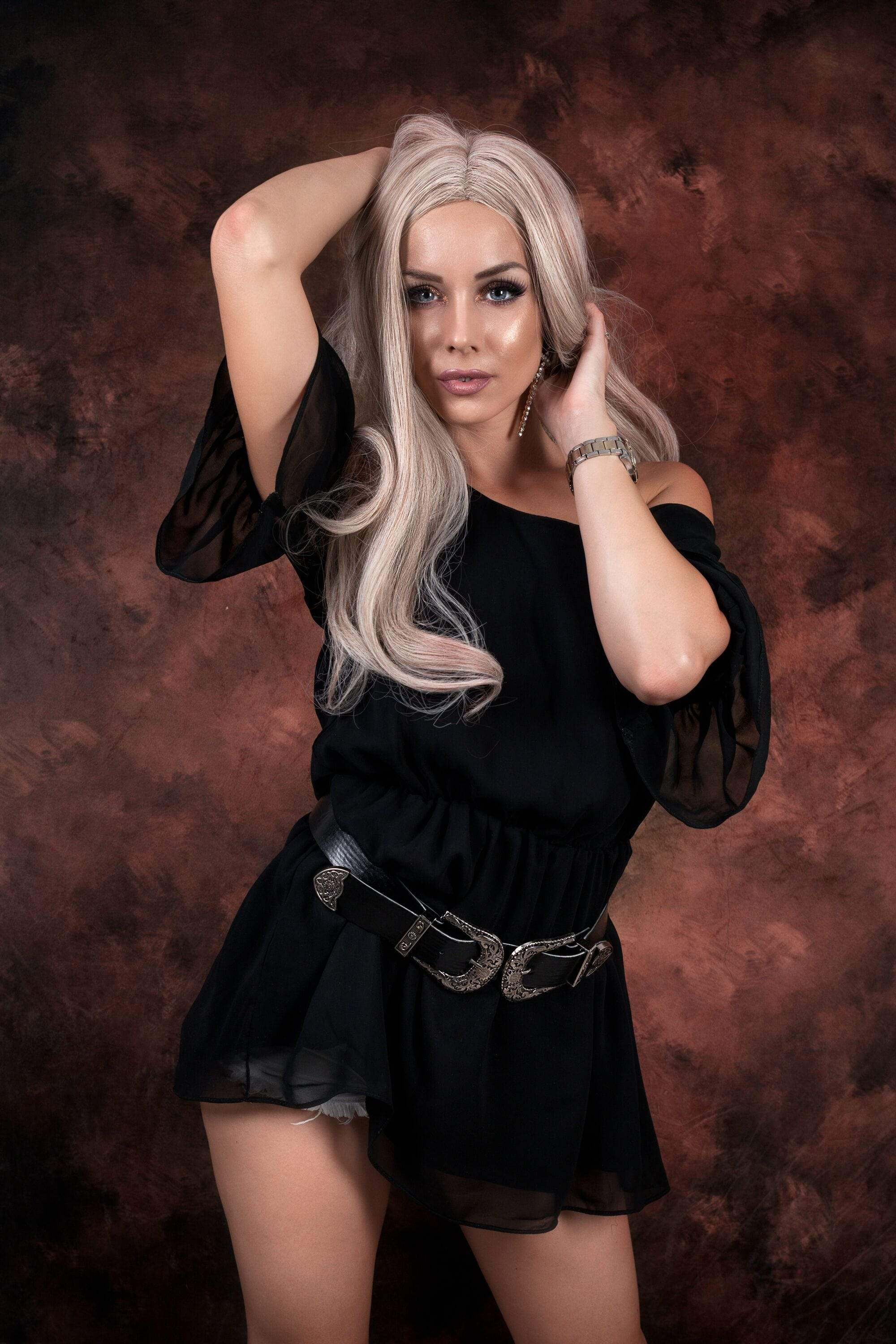 Kate Brown Oil Painting/Blue Texture Collapsible Backdrop Photography 5X6.5ft(1.5x2m) - Image 6