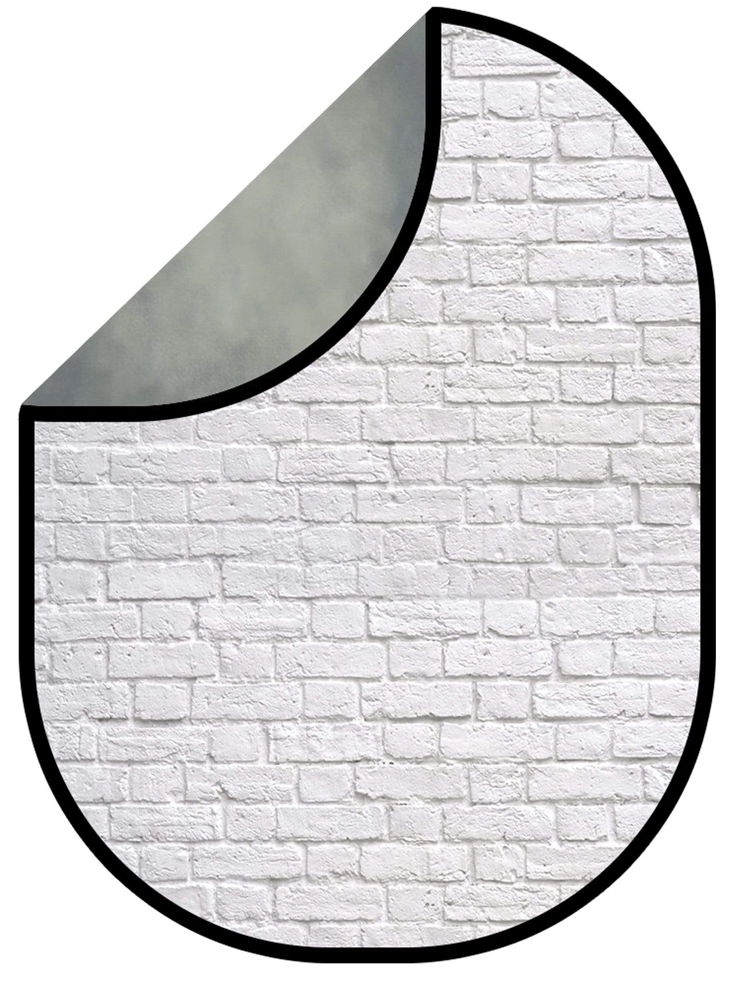 Kate Cold Tones Of Gray And Little Green/White Brick Solid Collapsible Backdrop Photography 5X6.5ft(1.5x2m) - Image 3