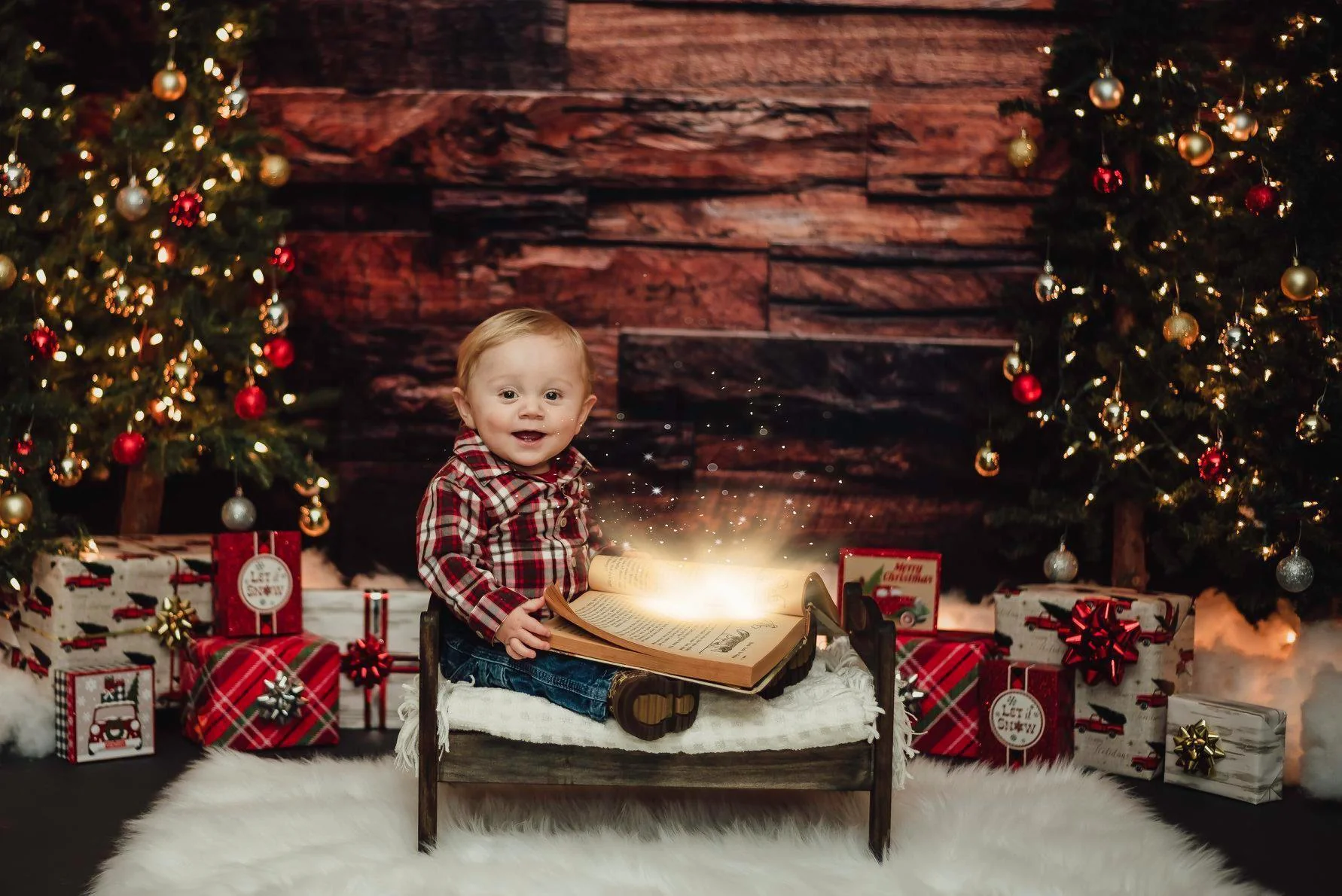 Kate Dark Wood Not Smooth Backdrop for Newborn - Image 3