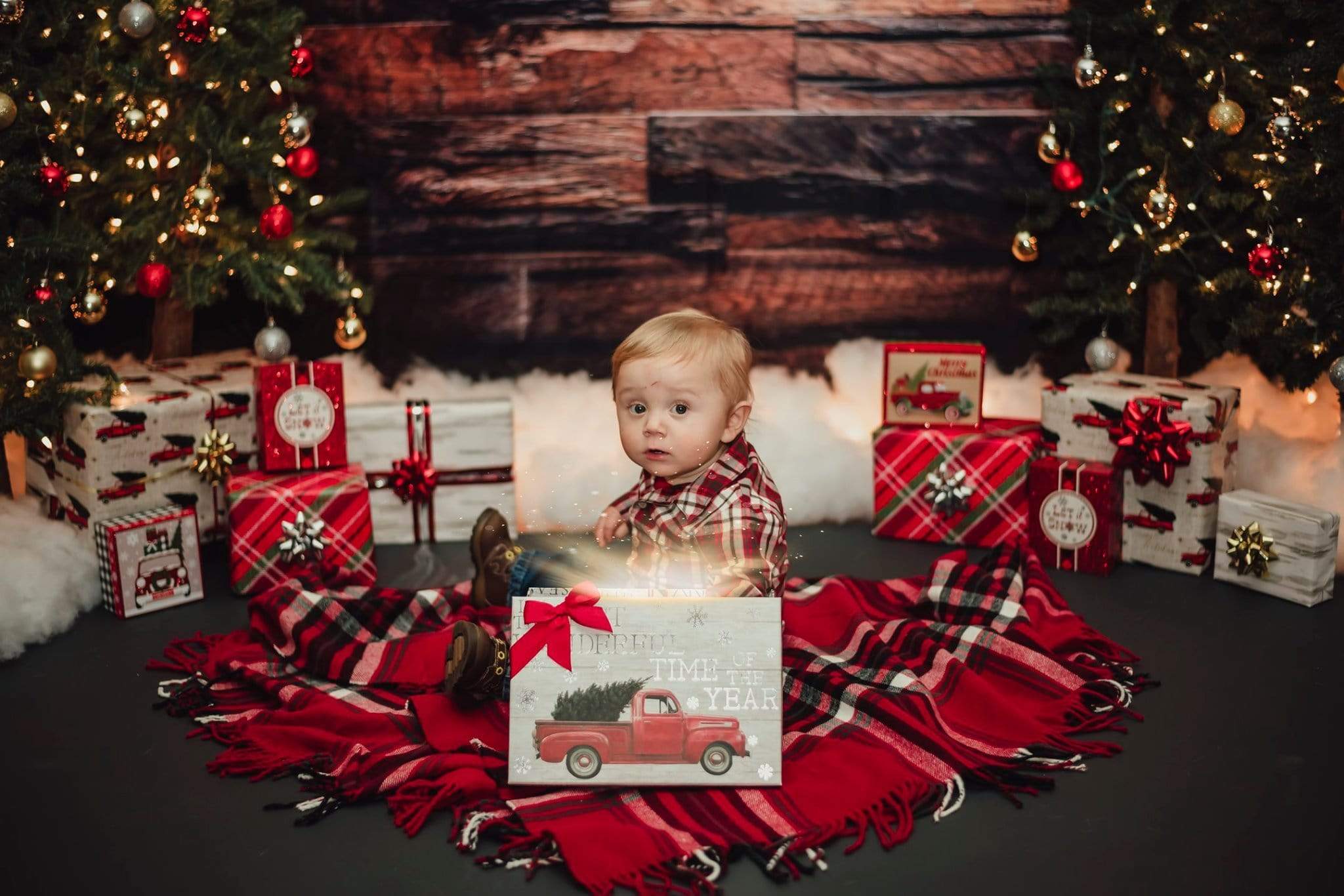 Kate Dark Wood Not Smooth Backdrop for Newborn - Image 6