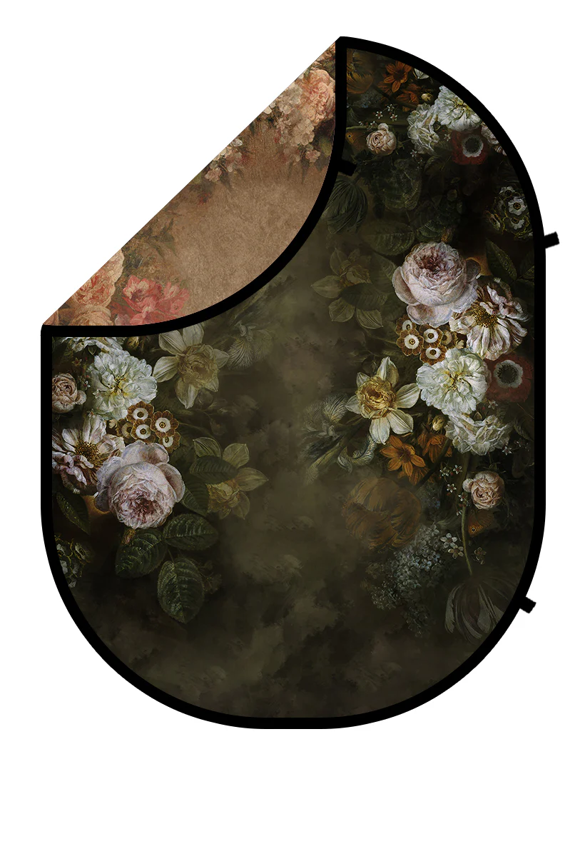 Kate Fine Art Dark/Brown Floral Collapsible Backdrop Photography 5X6.5ft(1.5x2m) - Image 3