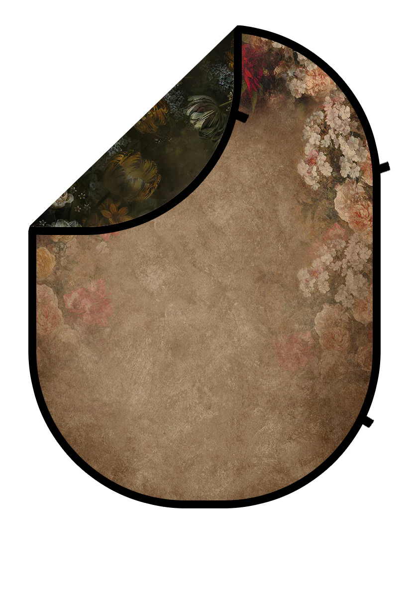 Kate Fine Art Dark/Brown Floral Collapsible Backdrop Photography 5X6.5ft(1.5x2m) - Image 4