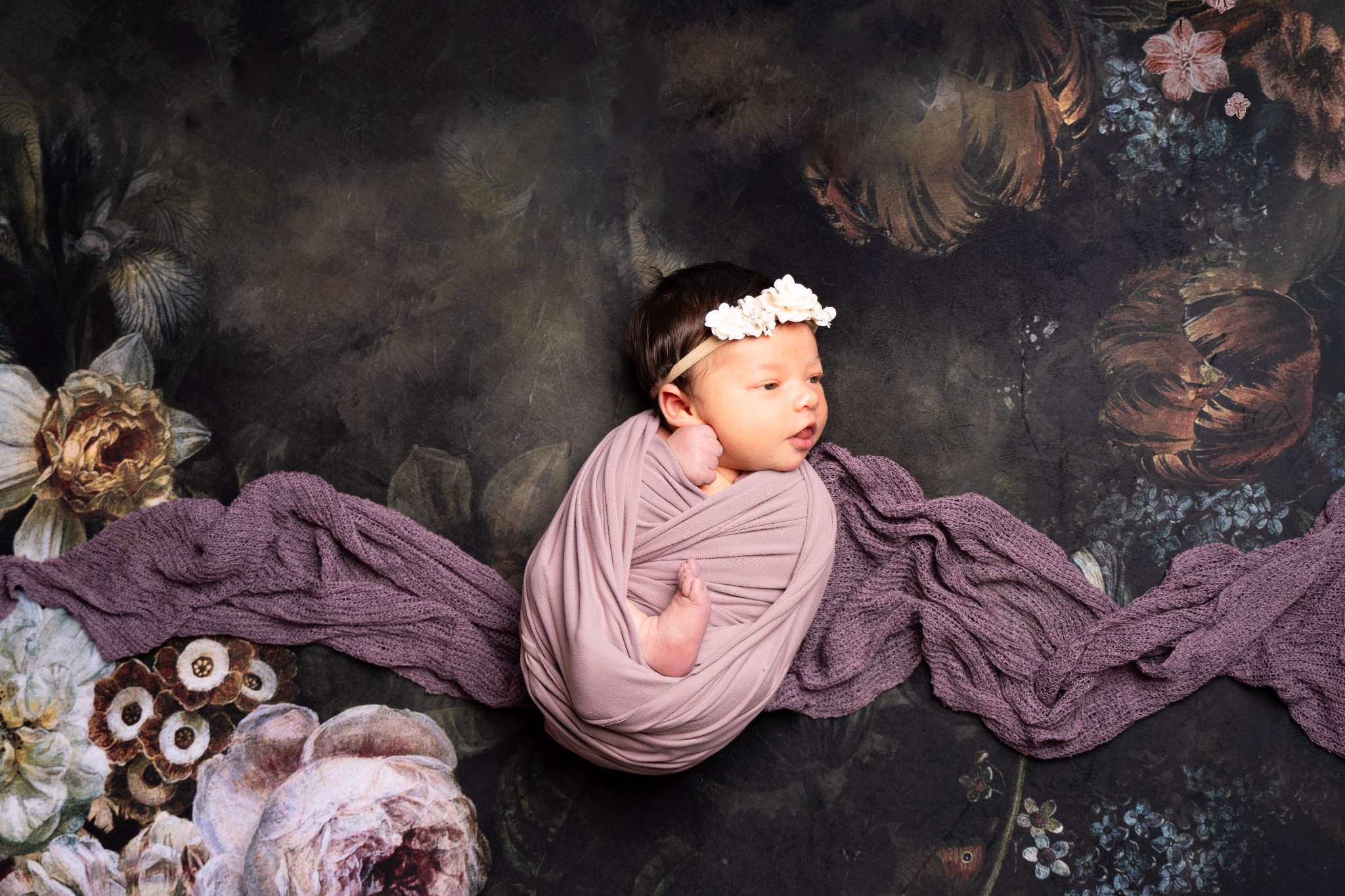 Kate Fine Art Dark/Brown Floral Collapsible Backdrop Photography 5X6.5ft(1.5x2m) - Image 5